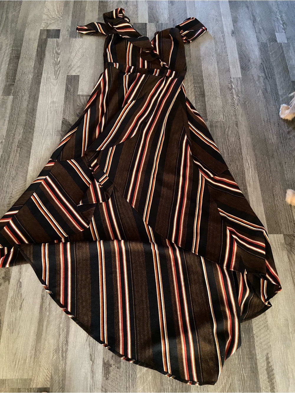 Striped Maxi Dress in Black with Multicolor Stripes